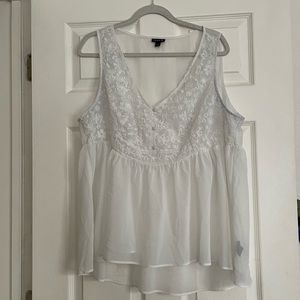 TORRID White Embroidered Tank Top